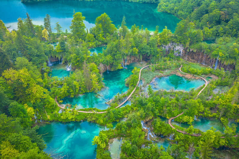 Laghi di Plitvice dall'alto